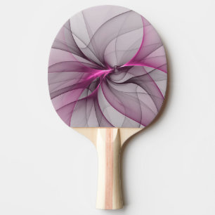 Elegant Chaos Modern Abstract Pink Fractal Art Ping Pong Paddle