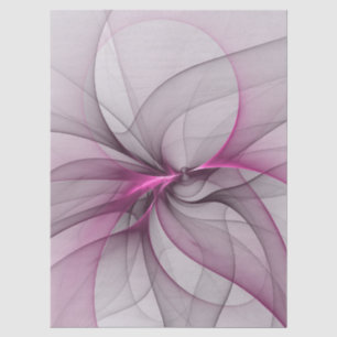 Elegant Chaos Modern Abstract Pink Fractal Art Tissue Paper