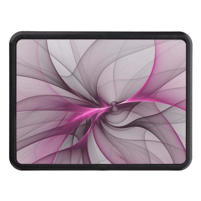 Elegant Chaos Modern Abstract Pink Fractal Art Trailer Hitch Cover (Front)