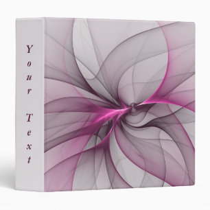 Elegant Chaos Modern Abstract Pink Fractal Text Binder