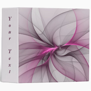 Elegant Chaos Modern Abstract Pink Fractal Text Binder