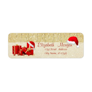 Élégant, Chapeau de Père Noël, Présents, Glitterie