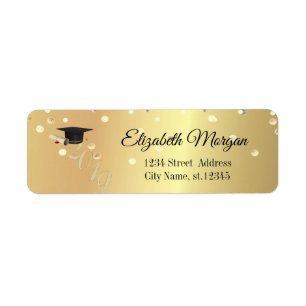 Élégant Chapeau de Remise des Diplômes en Or, Conf