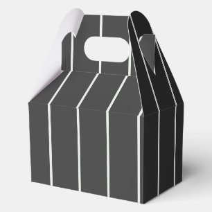 Elegant Charcoal Grey and White Pinstripe Pattern Favor Box