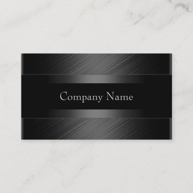 Elegant Charcoal Grey Black Business Card (Front)