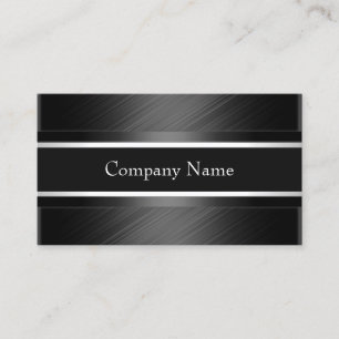 Elegant Charcoal Grey Black Silver Business Card
