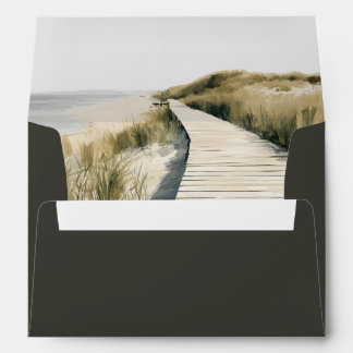Elegant Charcoal Script Return Address Wedding Envelope