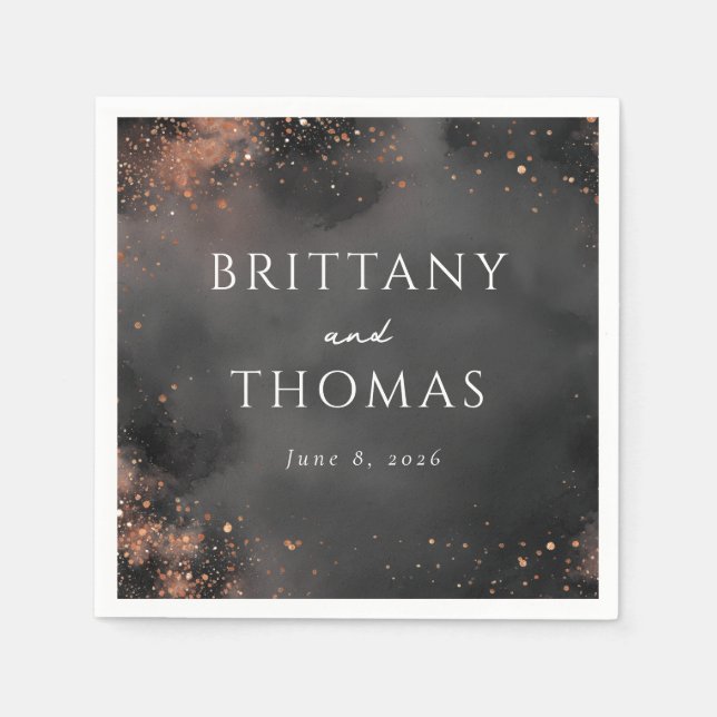 Elegant Charcoal Splatter Napkin (Front)