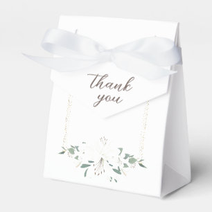 Elegant Charm Green Wildflower Wedding Favor Box