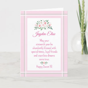 Elegant Charm. Personalized Sweet 16 birthday card