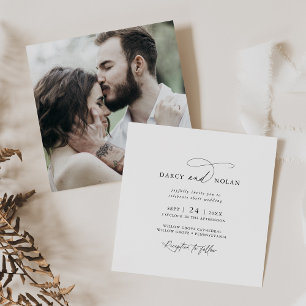 Elegant Charm Photo Modern Wedding Invitations