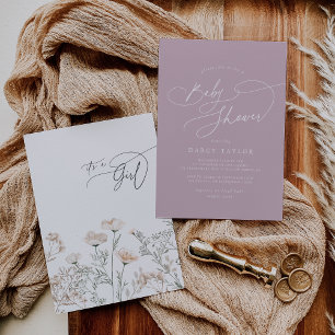 Elegant Charm Pink Wildflower Baby Shower Invitation