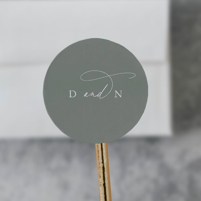 Elegant Charm Sage Wedding Envelope Seal Stickers (Elegant Charm Sage Wedding Envelope Seal Stickers)