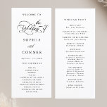 Elegant Charm Script Wedding Ceremony Program<br><div class="desc">This black and white wedding ceremony program features elegant,  romantic swirly calligraphy lettering with a formal script. For more advanced customization of this design,  please click the BLUE DESIGN TOOL BUTTON above!</div>