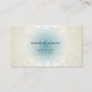 Elegant Charming Professional Lace Blue Lotus Business Card