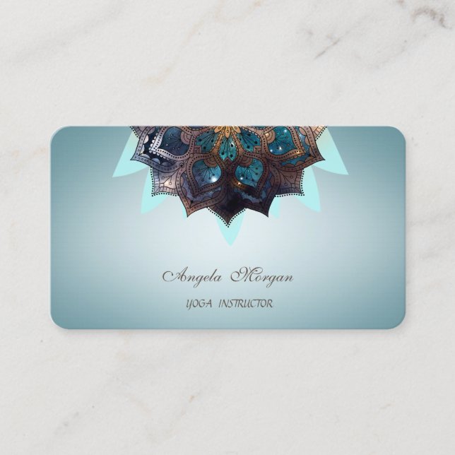 Elegant Charming Professional Lotus Flower Mandala Business Card (Front)
