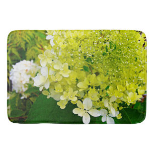 Elegant Chartreuse Green Limelight Hydrangea Bath Mat