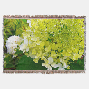 Elegant Chartreuse Green Limelight Hydrangea Throw Blanket