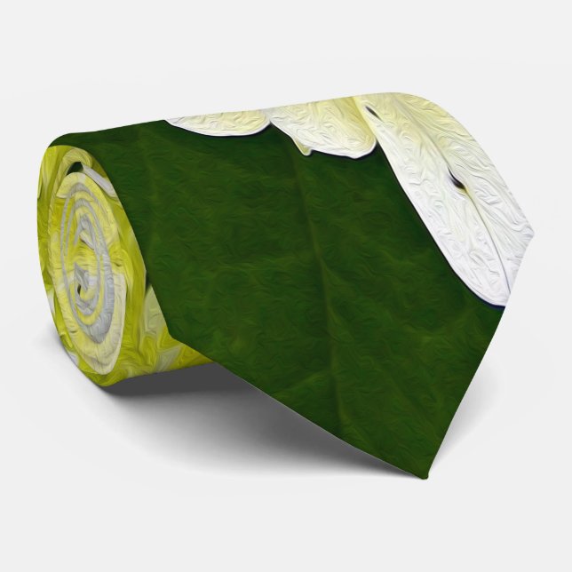 Elegant Chartreuse Green Limelight Hydrangea Tie (Rolled)