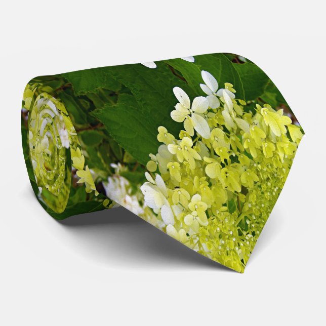Elegant Chartreuse Green Limelight Hydrangea Tie (Rolled)