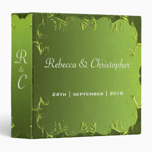Elegant Chartreuse Green Wedding Album Binder