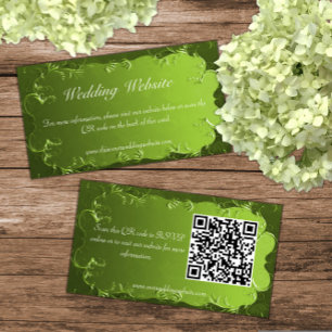 Elegant Chartreuse Green Wedding Website Enclosure Card