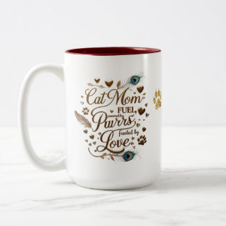 Elégant chat maman Mug - Purrs, amour et or