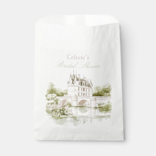 Elegant Chateau French Romance Bridal Shower  Favour Bag (Front)