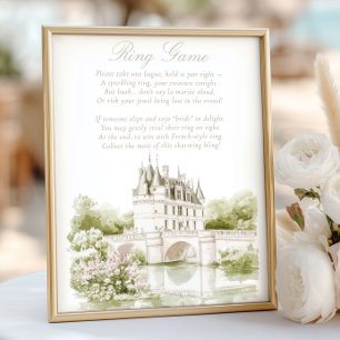 Elegant Chateau French Romance Ring Game Bridal Poster