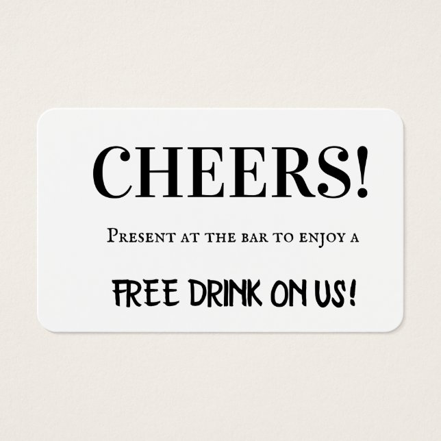 Elegant Cheer Corporate Editable Free Drink Ticket (Front)