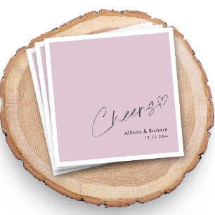Elegant Cheers Lilac Wedding Napkin