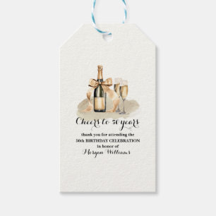 Elegant Cheers to 50 Years Champagne 50th Birthday Gift Tags