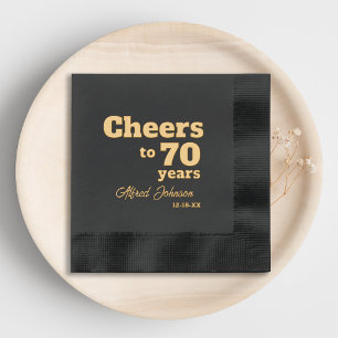Elegant Cheers to 70 Years 70th Birthday Foil Napkins