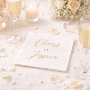 Elegant Cheers to Script Birthday Party  Napkin