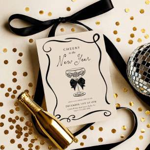 Elegant Cheers to the New Year Invitation