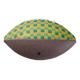 Elegant chequered pattern in green and gold football