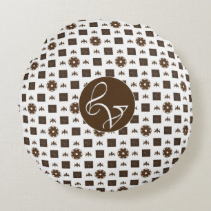 Elegant Chequered Pattern Round Pillow