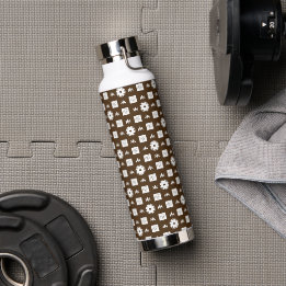 Elegant Chequered Pattern Water Bottle