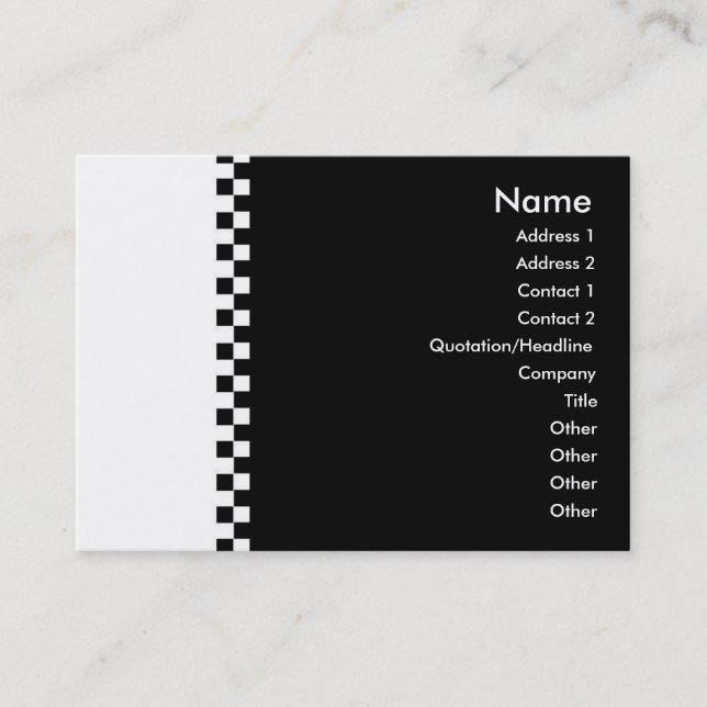 Elegant Chequered Profile Card (Front)