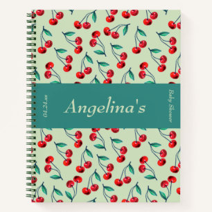 Elegant Cherry Baby Shower Gift List Notebook