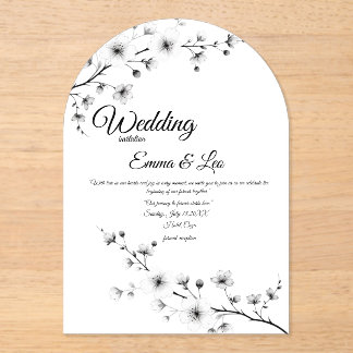 Elegant Cherry Blossom Arch Wedding Invitation