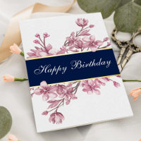 Elegant Cherry Blossom Birthday Real