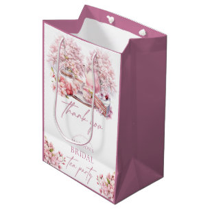 Elegant Cherry Blossom Bridal Tea Medium Gift Bag