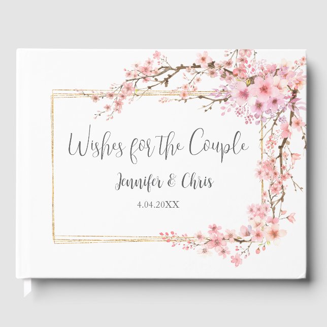 Elegant Cherry Blossom Guest Book (Front)