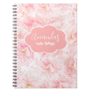 Elegant Cherry Blossom Pattern Design Notebook