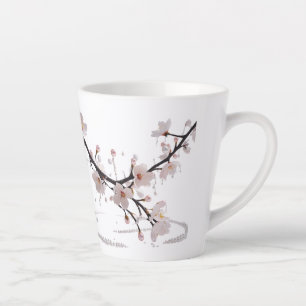 Elegant Cherry Blossom Pearl Small Latte Mug 