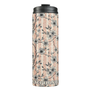 Elegant Cherry Blossom Sakura - Pink & White Thermal Tumbler