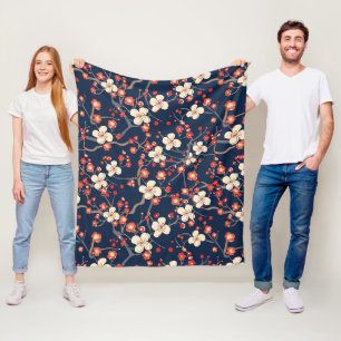 Elegant Cherry Blossom Seamless Pattern (10) Fleece Blanket