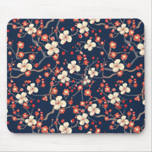 Elegant Cherry Blossom Seamless Pattern (10) Mouse Pad