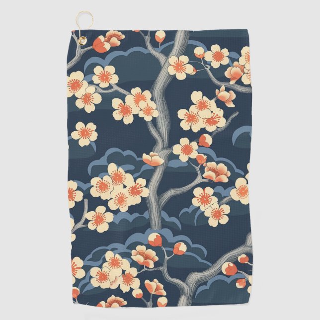 Elegant Cherry Blossom Seamless Pattern (11) Golf Towel (Front)